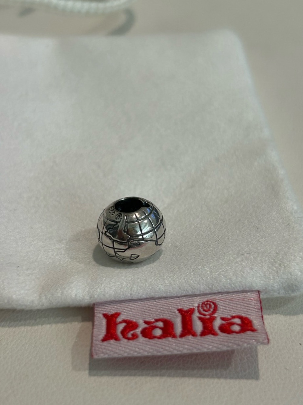Pandora-style “Halia’s World” Charm - Sterling Silver